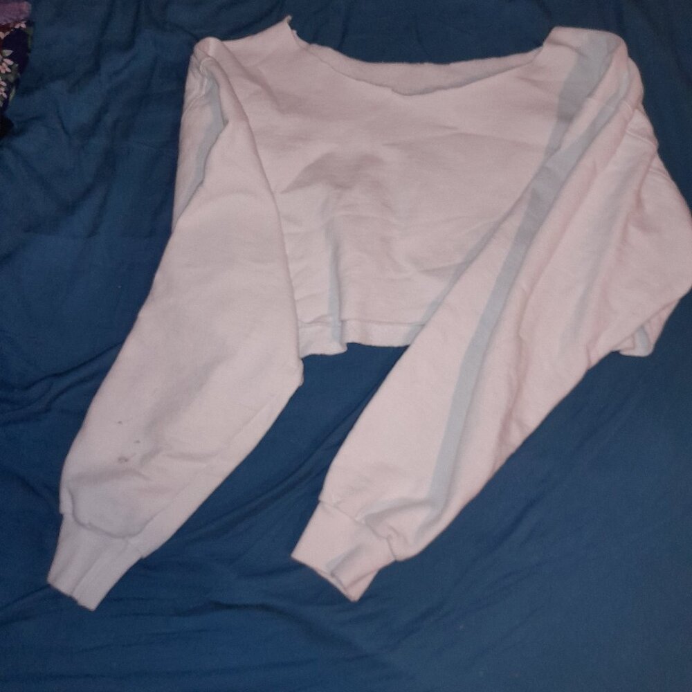 White cropped hoodie